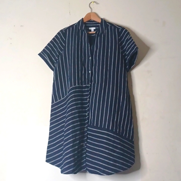 J. Jill Dresses Jjill Love Linen Strip Shirts Dress Poshmark